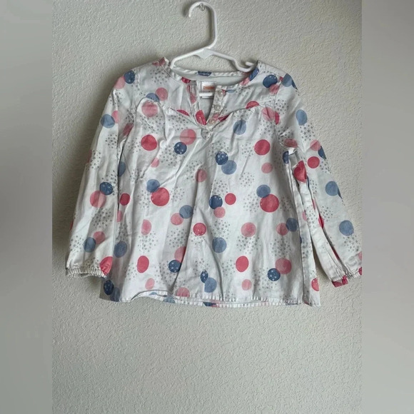 Gymboree toddler girls long sleeve lined woven bubbles with stars shirt size 4 - Picture 2 of 4